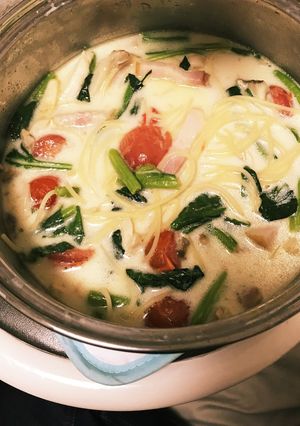 ワンポットクリームパスタ-レシピのメイン写真