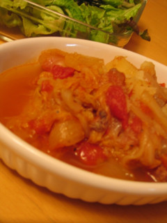 圧力鍋で・野菜と肉のトマト煮込みリゾット-レシピのメイン写真