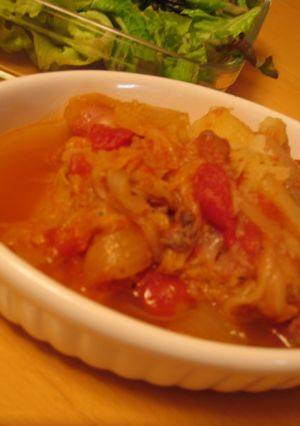 圧力鍋で・野菜と肉のトマト煮込みリゾット-レシピのメイン写真