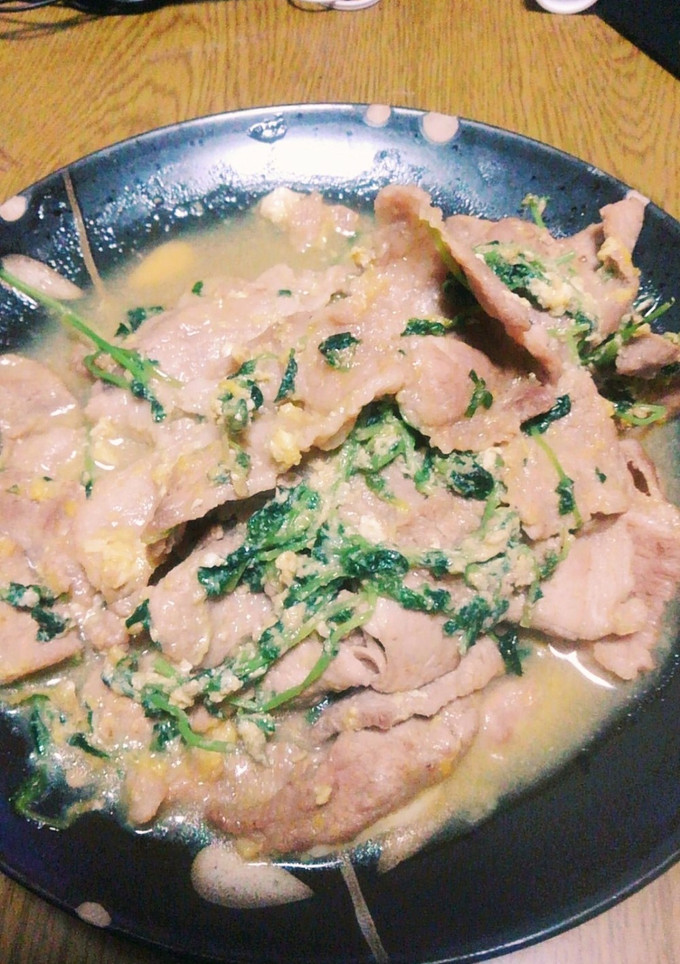 豚こまと豆苗の卵とじ-レシピのメイン写真