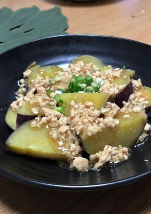 優しい味！さつま芋の鶏挽肉あんかけ-レシピのメイン写真