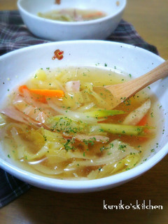 ガッサリ細切りキャベツの野菜スープ-レシピのメイン写真