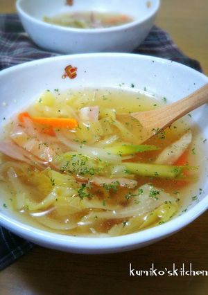ガッサリ細切りキャベツの野菜スープ-レシピのメイン写真