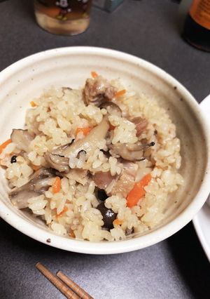 キノコと鶏肉の炊き込みご飯-レシピのメイン写真