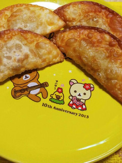 餃子の皮でタコス風簡単おやつ+おつまみ。-レシピのメイン写真