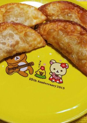餃子の皮でタコス風簡単おやつ+おつまみ。-レシピのメイン写真