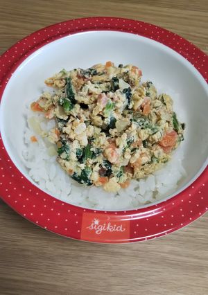 幼児さんの！野菜たっぷり洋風たまご丼-レシピのメイン写真