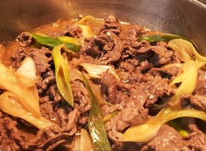細切れ牛肉切り落とし牛肉で変わりすき焼き-レシピのメイン写真