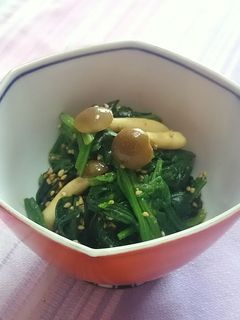 ほうれん草としめじのお浸し【母の味】-レシピのメイン写真