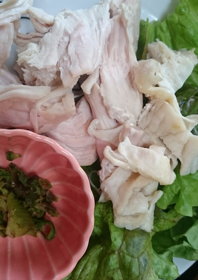 蒸し鶏のふきのとう塩漬け添え-レシピのメイン写真