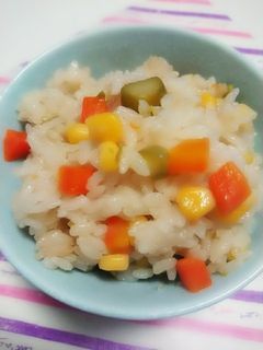 *コーン&アスパラの彩り炊き込みご飯*-レシピのメイン写真