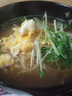 卵と水菜の艶うどん-レシピのメイン写真