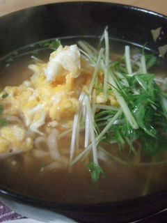 卵と水菜の艶うどん-レシピのメイン写真