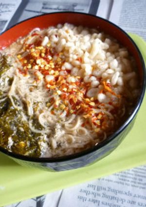 簡単にゅうめん+あかもく・酒粕版-レシピのメイン写真