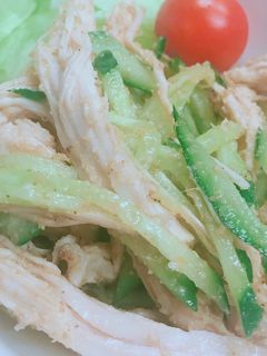 棒棒鶏風鶏胸肉ときゅうりのごま和えサラダ-レシピのメイン写真