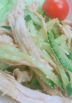 棒棒鶏風鶏胸肉ときゅうりのごま和えサラダ-レシピのメイン写真