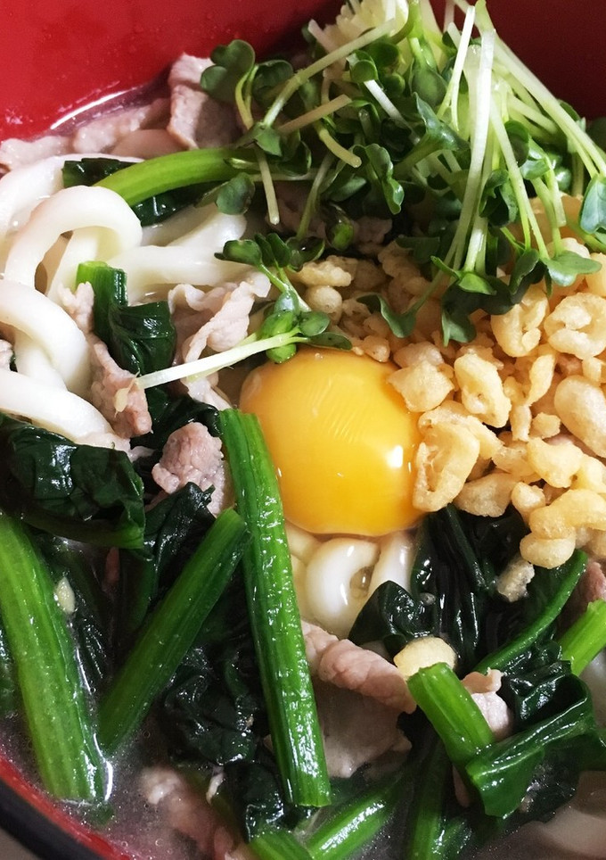 ほうれん草の白だしうどん-レシピのメイン写真