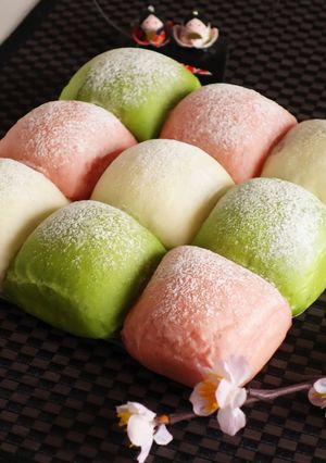三色節句ちぎりパン（ＨＢ使用）-レシピのメイン写真