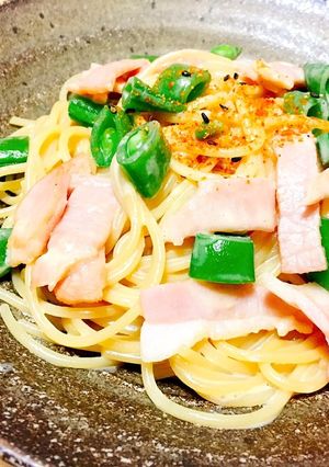スナップエンドウの和風春パスタ-レシピのメイン写真