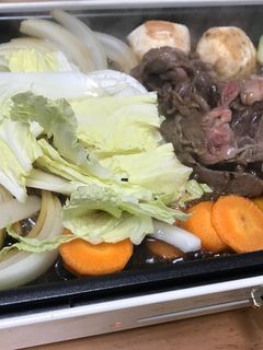 ホットプレートすき焼き-レシピのメイン写真