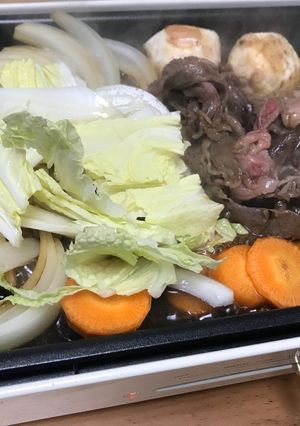 ホットプレートすき焼き-レシピのメイン写真