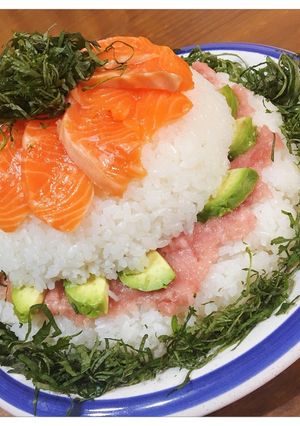 サーモンとねぎとろの寿司ケーキ-レシピのメイン写真