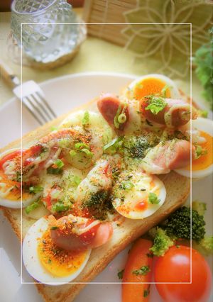 茹で卵×ウィンナー　ケチャマヨ和トースト-レシピのメイン写真