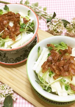長芋とベーコンのサラダ。柚子胡椒風味-レシピのメイン写真