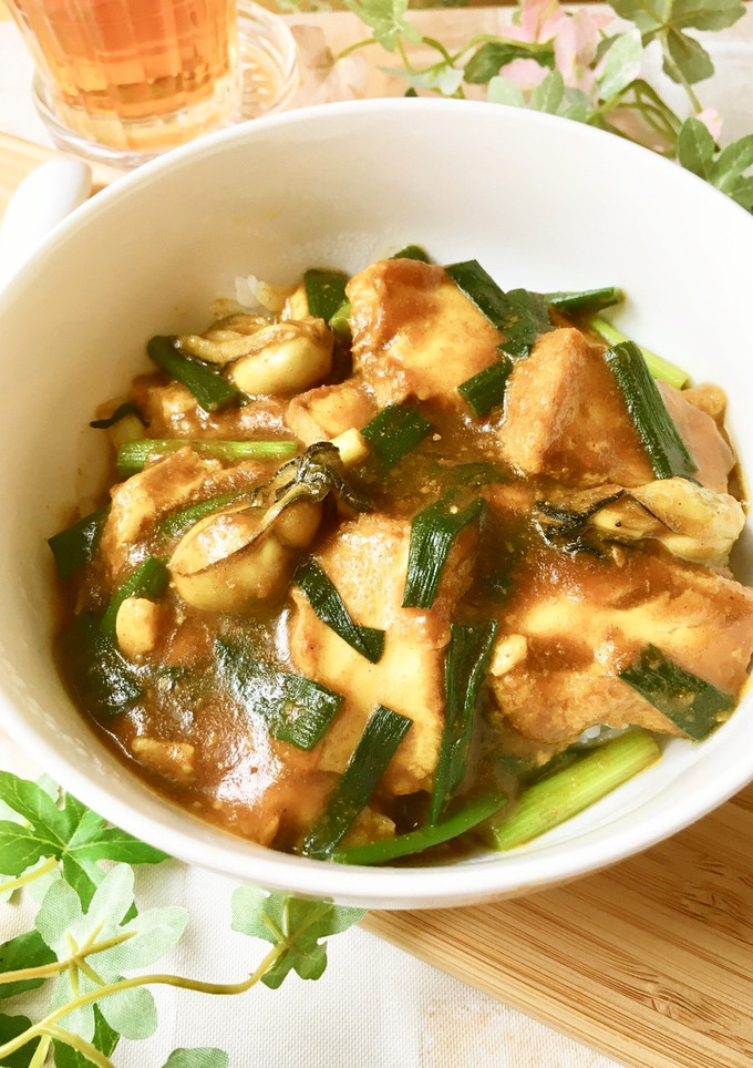 超簡単！牡蠣と厚揚げの中華風カレー丼-レシピのメイン写真