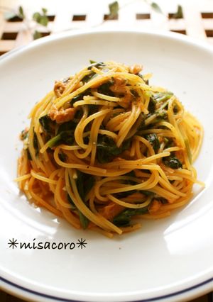 m簡単！ほうれん草とツナのトマトパスタ-レシピのメイン写真