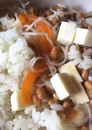 チーズがうまい!春雨と納豆のまぜご飯-レシピのメイン写真