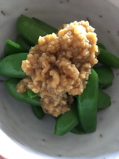 スナップえんどうのアンチョビ味噌がけ-レシピのメイン写真