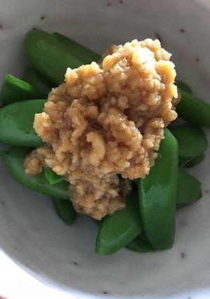 スナップえんどうのアンチョビ味噌がけ-レシピのメイン写真