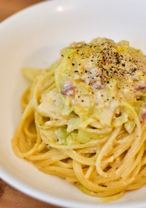 キャベツとベーコンの和風カルボナーラ-レシピのメイン写真