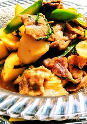 チャチャッと長芋と豚肉の甘辛しそ炒め-レシピのメイン写真