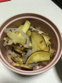 レンコンとさつまいものバターソテー-レシピのメイン写真
