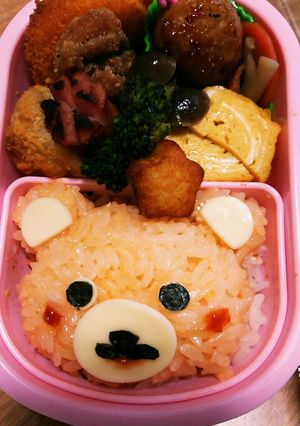 今日のキャラ弁2/20(くまちゃんごはん-レシピのメイン写真