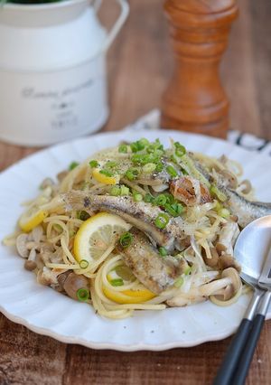 ししゃもとレモンのネギ塩パスタ-レシピのメイン写真