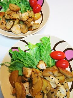 鶏、じゃがいも、蓮根の照り焼き-レシピのメイン写真