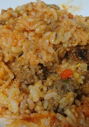 ハンバーグからのケチャップライス-レシピのメイン写真