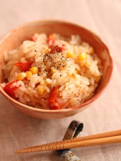 ミニトマトとコーンの炊き込みご飯-レシピのメイン写真
