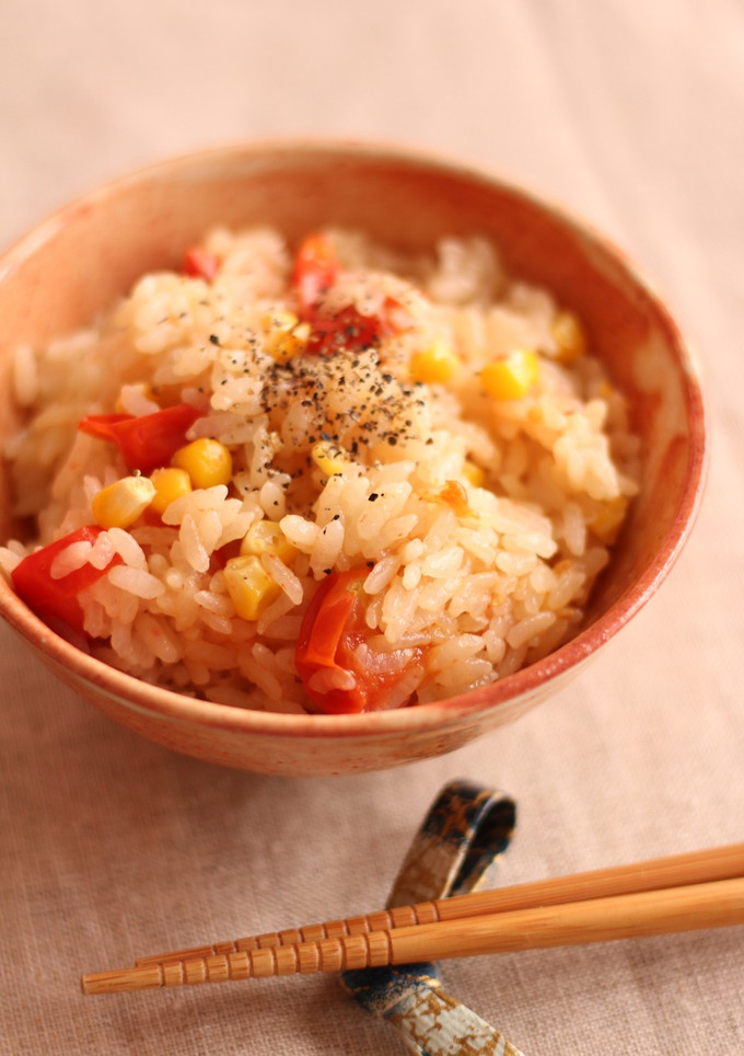 ミニトマトとコーンの炊き込みご飯-レシピのメイン写真