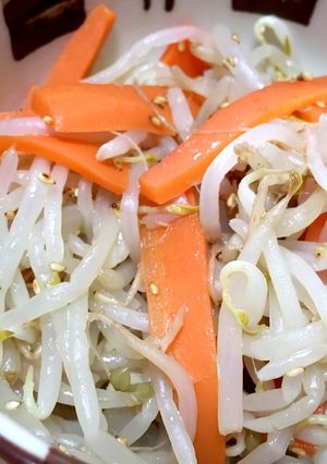 レンジだけ洗い物なし★ピリ辛もやしナムル-レシピのメイン写真