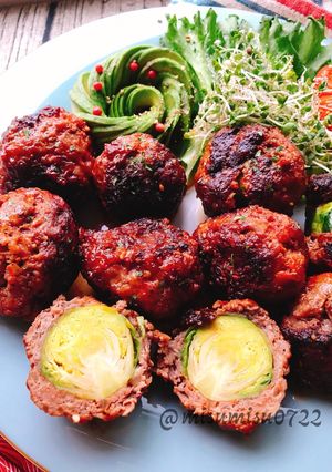 お弁当に！芽キャベツハンバーグ(動画有)-レシピのメイン写真