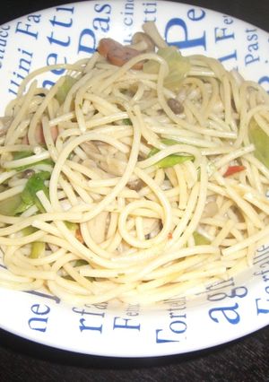 レタスとしめじのスパゲッティー-レシピのメイン写真
