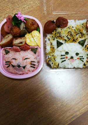 今日のキャラ弁2/21(ねこちゃん２種)-レシピのメイン写真
