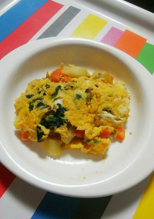 残った肉じゃがで卵とじ(こどもご飯)-レシピのメイン写真