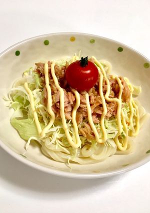 ランチに！5分でお手軽サラダうどん-レシピのメイン写真