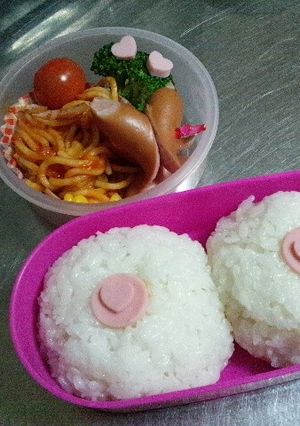 キャラ弁　パパ弁　おっぱいおにぎり♡-レシピのメイン写真