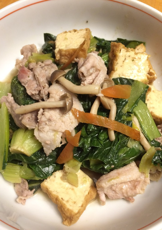 鍋キューブで小松菜と厚揚げカレー煮浸し☆-レシピのメイン写真